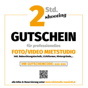 Gutschein shooting Mietstudio